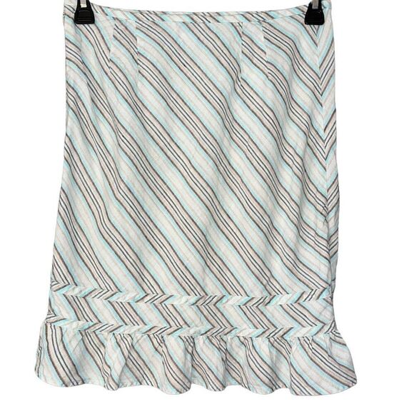 Ann Taylor Loft straight ruffle linen skirt 4 - Picture 1 of 5